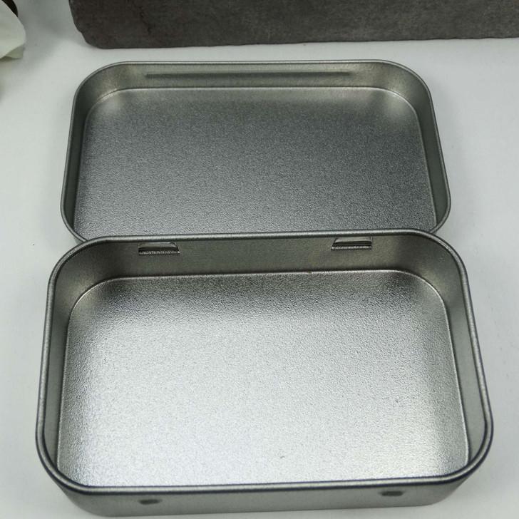 Grafting Stitch Instruction Tin Dark Purple | Deep Hinged Small Rectangular Aluminium Tin