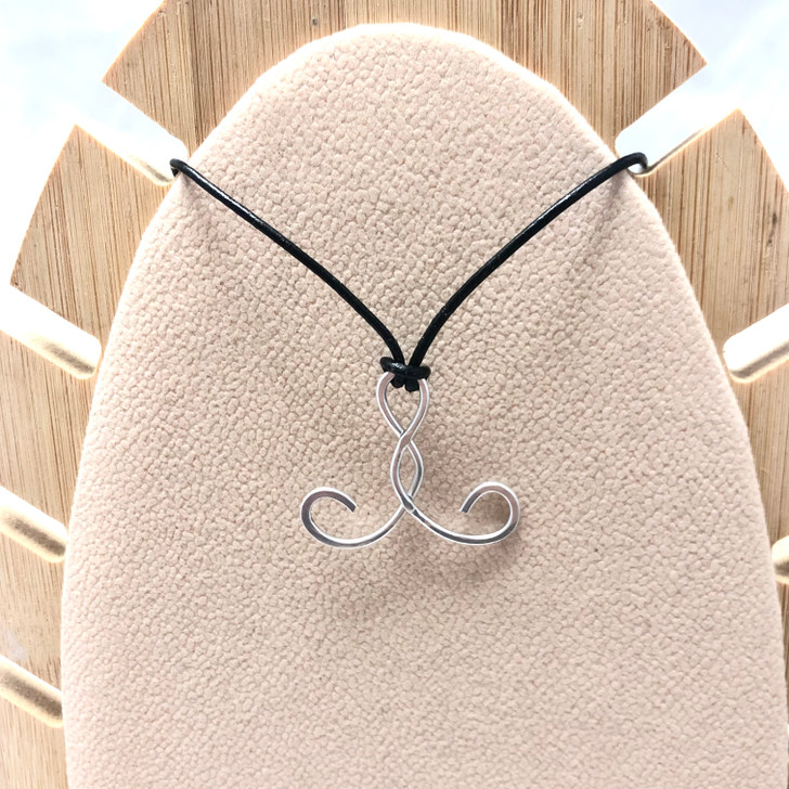 Waves Aluminium Portuguese Knitting Double Pin with Adjustable Necklace