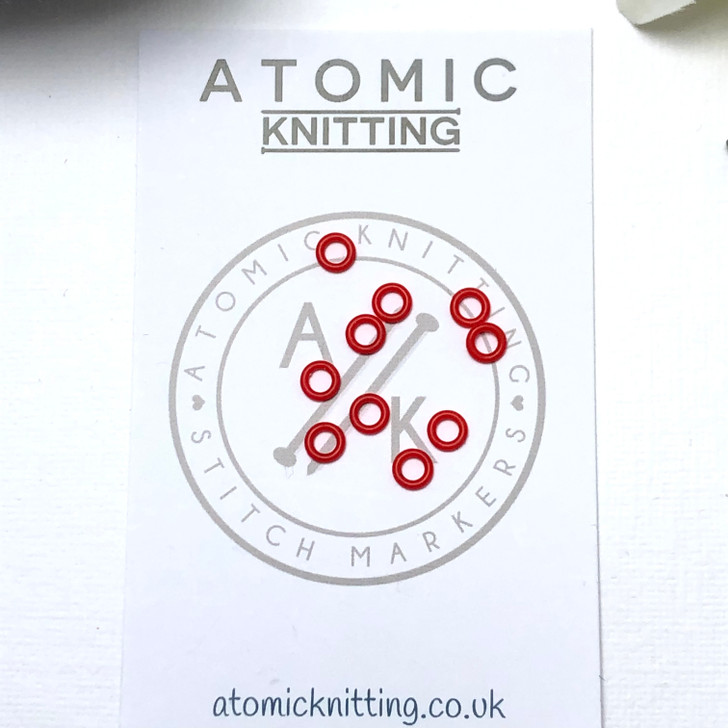 Bright Red 2.5mm 'Thin' Snag Free Silicone Ring Knitting Stitch Markers