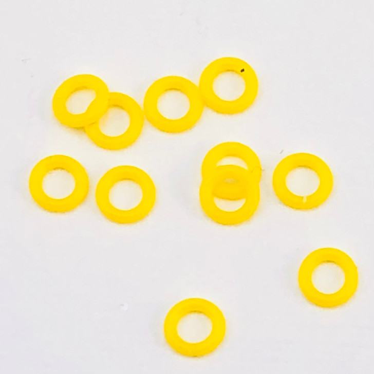 Bright Ochre 2.5mm 'Thin' Snag Free Silicone Ring Knitting Stitch Markers
