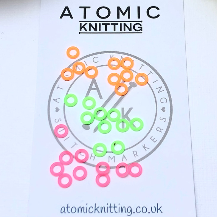 NEON MIX 2.5mm 'Thin' Snag Free Silicone Ring Knitting Stitch Markers