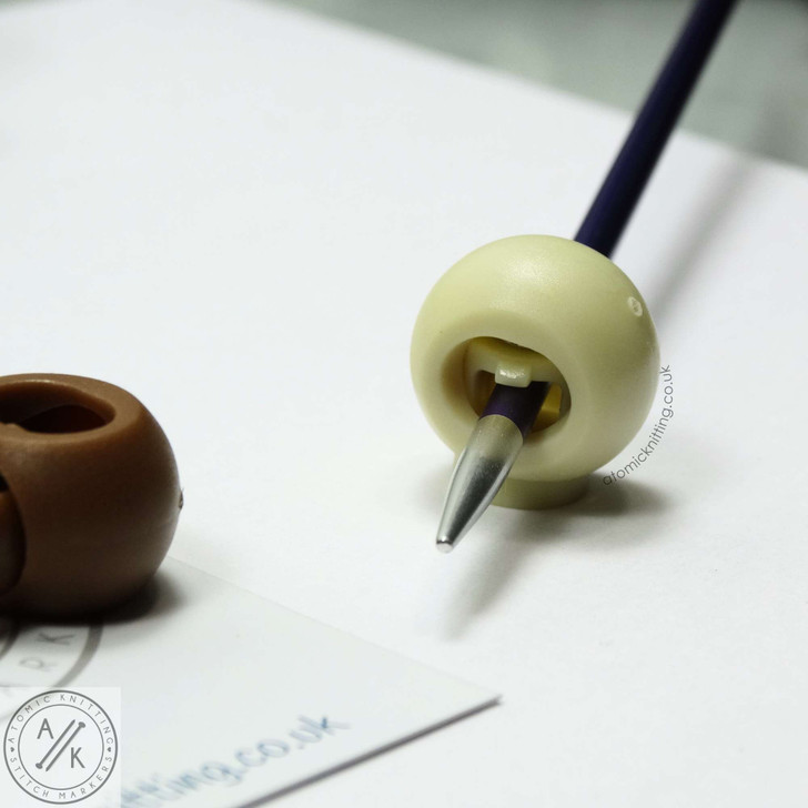 4 'Latte Mix' MIX Stitch Locker Cord Stop Cable Lock for Circular Knitting Needle up to 5.5mm | Atomic Knitting