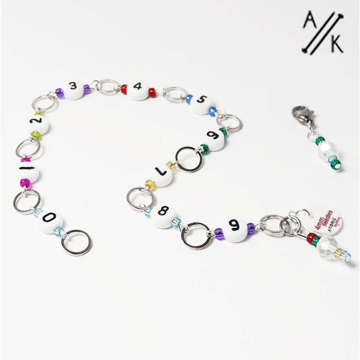 Rainbow Mix - Numbered 99 Knitting Counting Row Counter Chain - Mystery colours