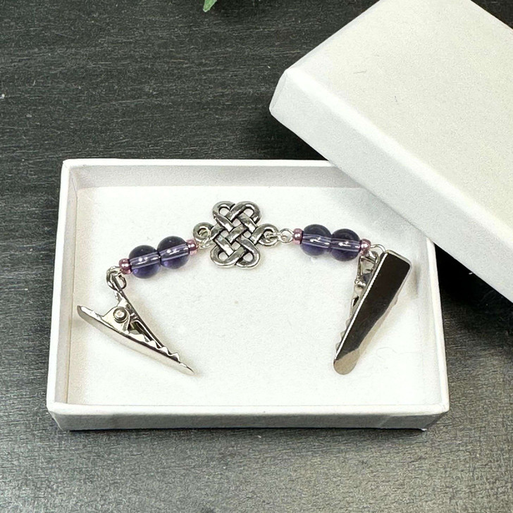 Purple Celtic Knot Cardigan Shawl Clip Pin Fastener UK
