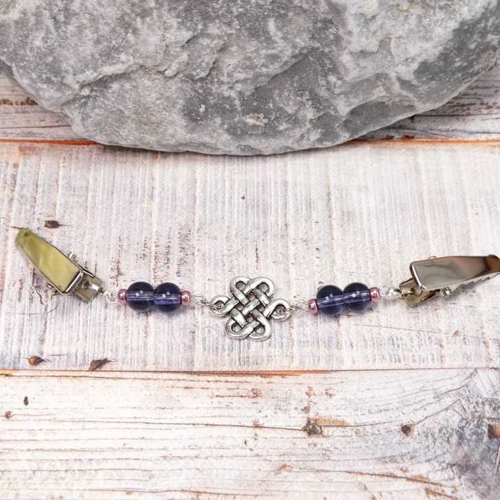 Purple Celtic Knot Cardigan Shawl Clip Pin Fastener UK