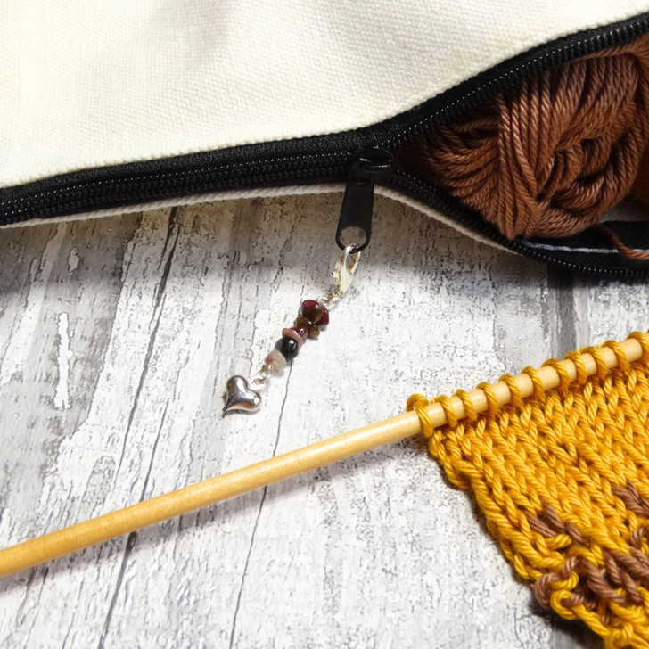 Tourmaline Gemstone & Silver Heart Clip On Planner Charm