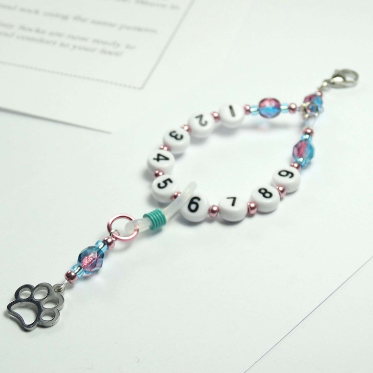 Paw Print - Mini 0-9 Numbered Repeat Section Row Counter