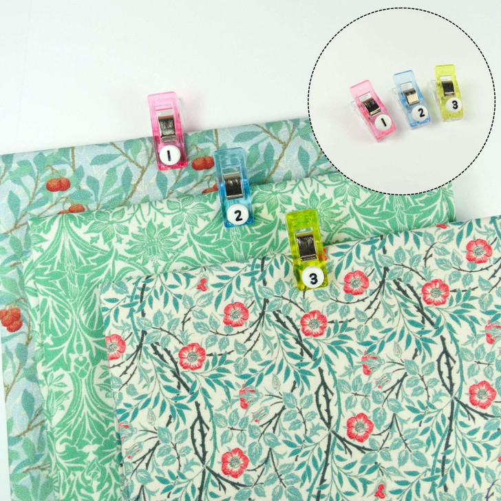 Numbered Mixed Colour Magic Sewing Garment Clips 0-9