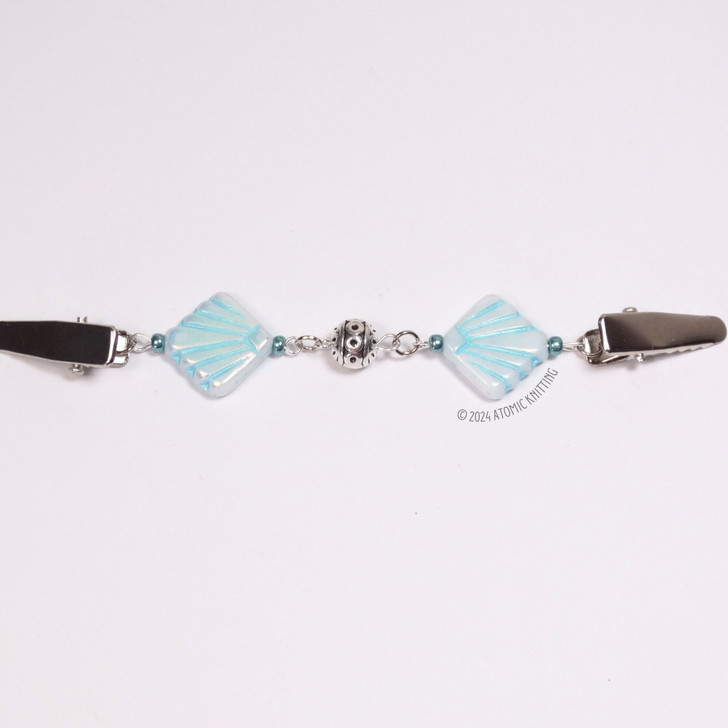 Art Deco Style White Aqua Sweater Cardigan Shawl Clip Pin Fastener UK