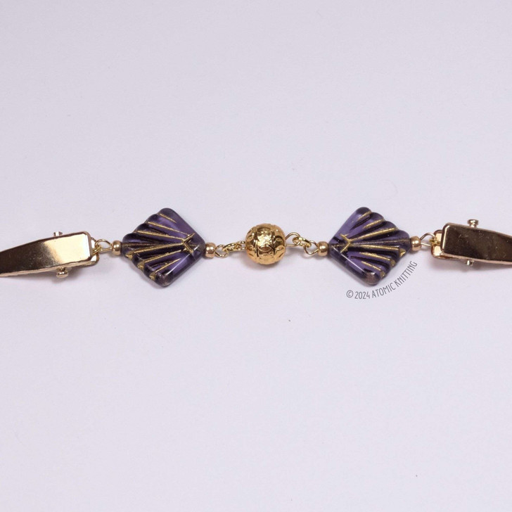 Art Deco Style Tanzanite & Gold Sweater Cardigan Shawl Clip Pin Fastener UK