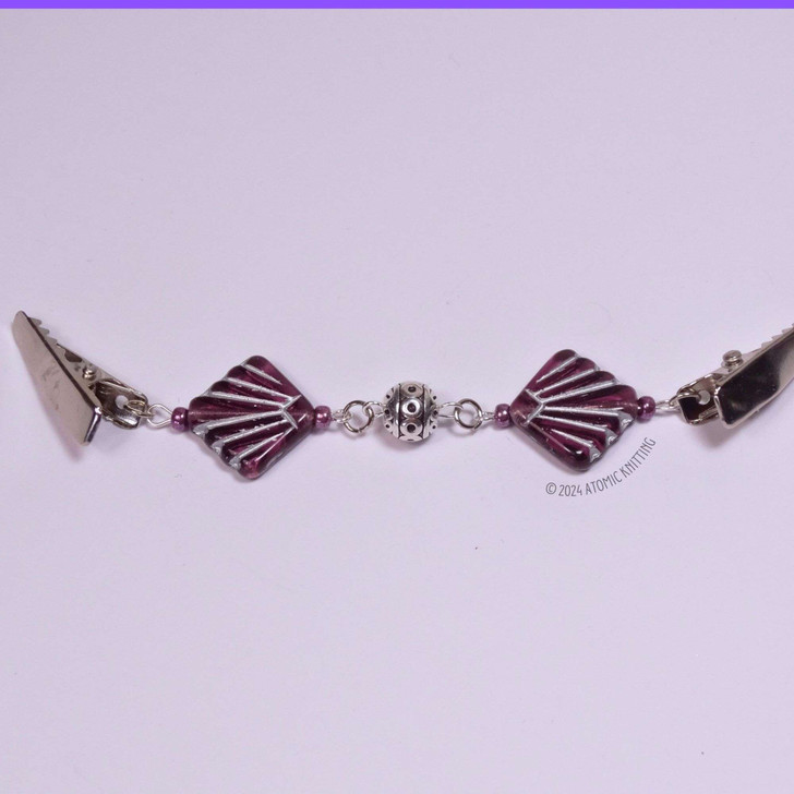 Art Deco Style Amethyst & Silver Sweater Cardigan Shawl Clip Pin Fastener UK