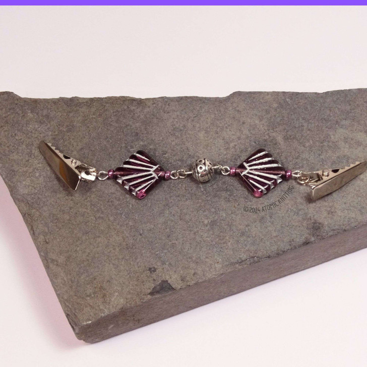 Art Deco Style Amethyst & Silver Sweater Cardigan Shawl Clip Pin Fastener UK