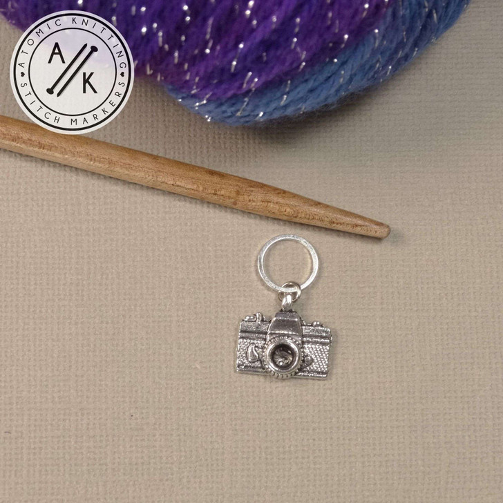 Silver Camera Crochet Knitting Stitch Markers x 1