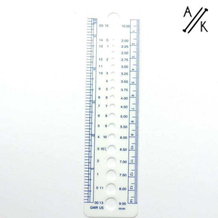 Knitting Needle Gauge Measuring Tool Sizes 2-10mm
