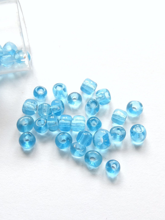 Seed Beads 6/0 Aqua -10g