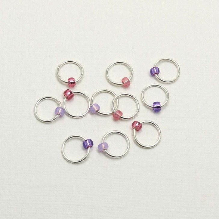 Jewel Ring Stitch Markers - Fairy Garden - Pack of 10