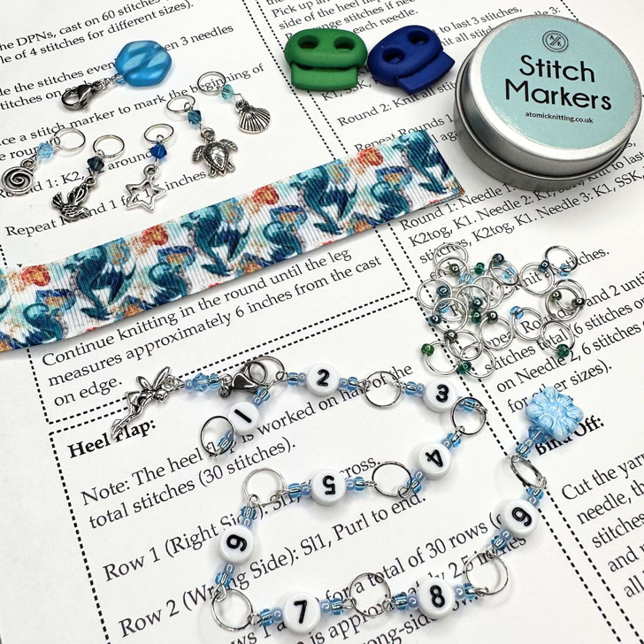 NEW! Beginners Knitters Notions Kit - Dragon Mystic - 6 pieces - Stitch Markers, Pattern Marker, Row Counter, Stitch Stoppers