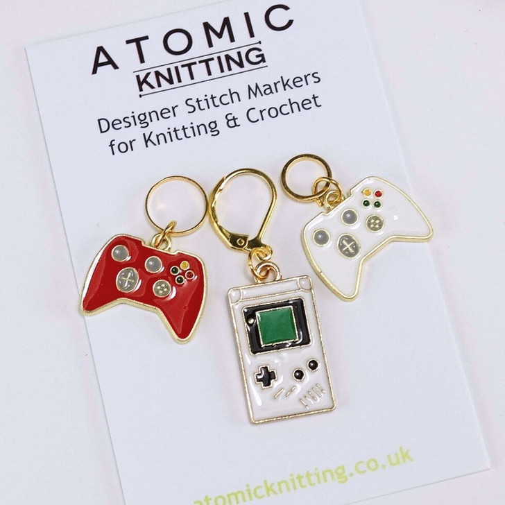 NEW! Gamers Set of Crochet Knitting Stitch Marker Set - MYM Set of 3 | Atomic Knitting