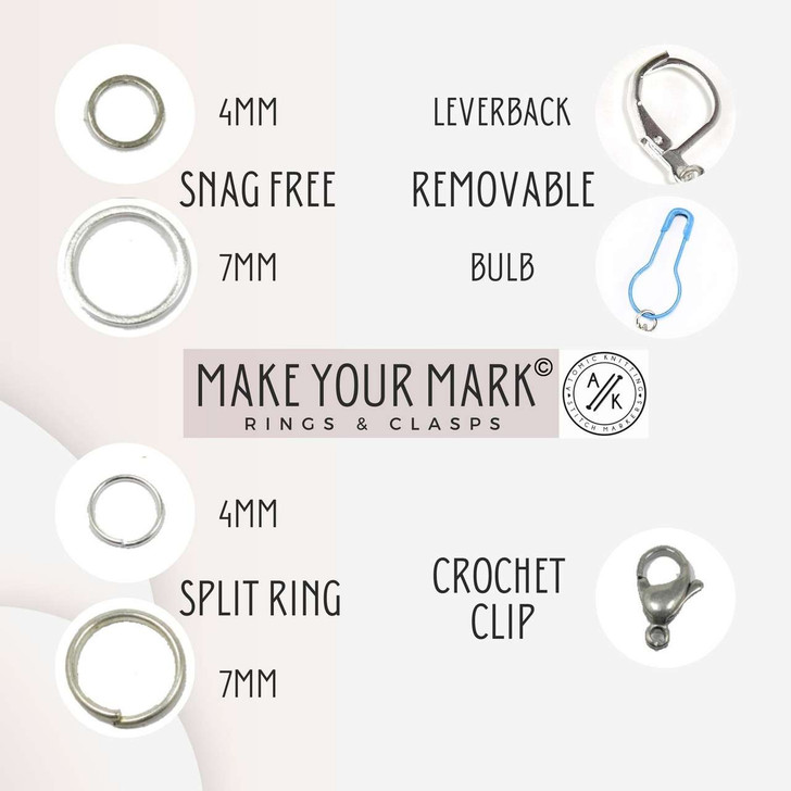 New! Peruvian Opal Gemstone Chip Stitch Markers - Crochet Option Available - MYM set of 4