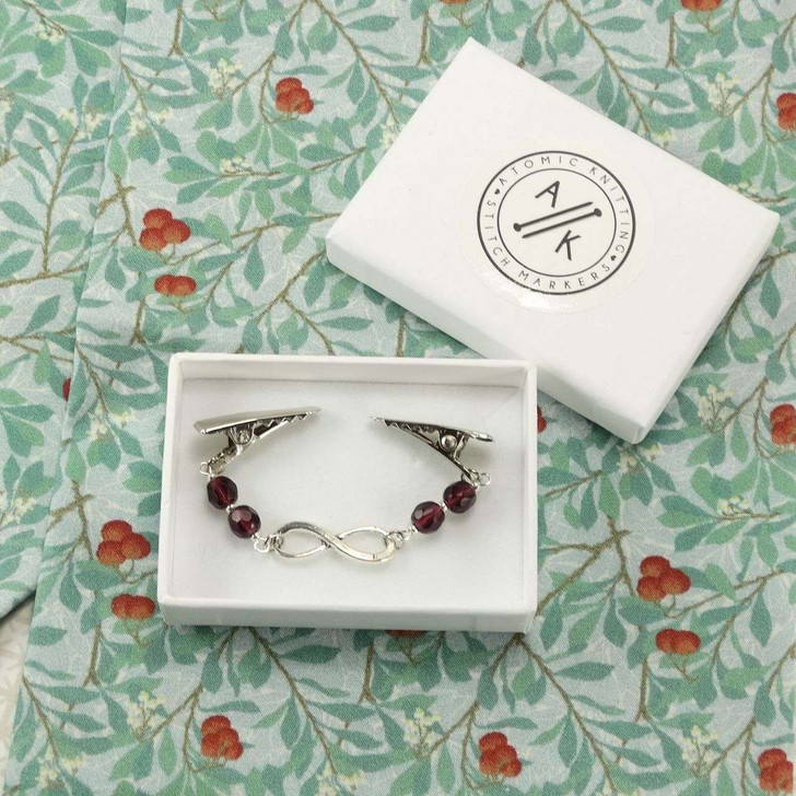 New! Garnet & Infinity Pendant Cardigan Clip Sweater Fastener