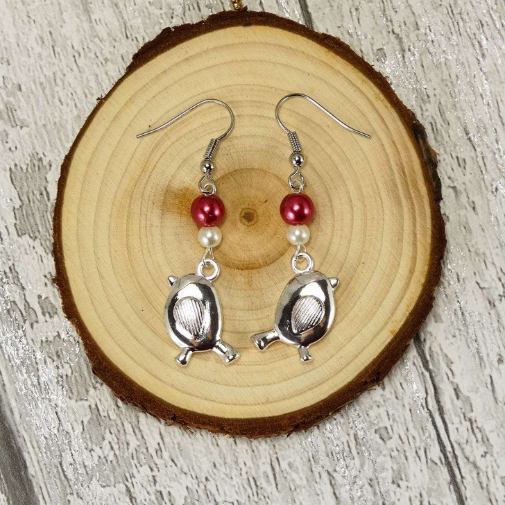 New! Robin Earrings - Magenta Pearl & Silver Earrings | UK Made
