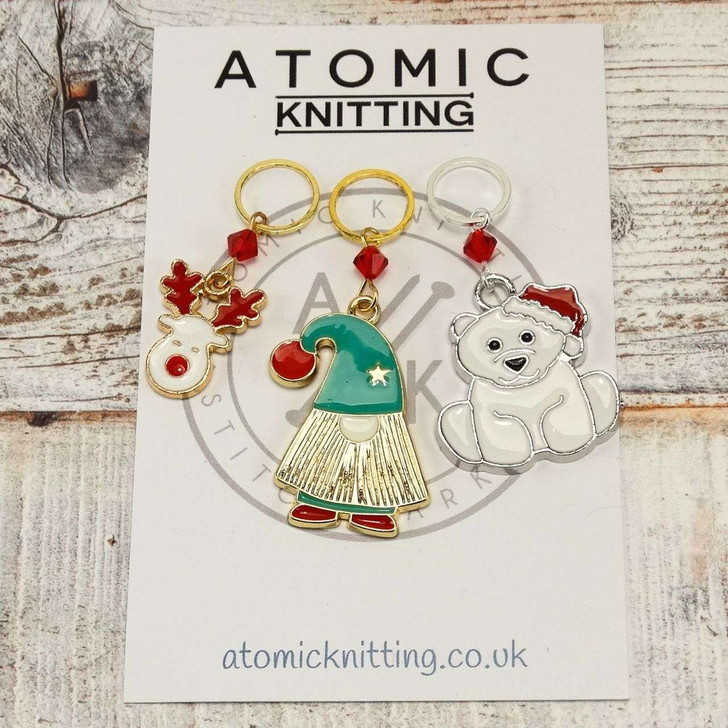 NEW! Gonk, Reindeer & Polar Bear Stitch Marker Set - Crochet Option Available - MYM set of 3