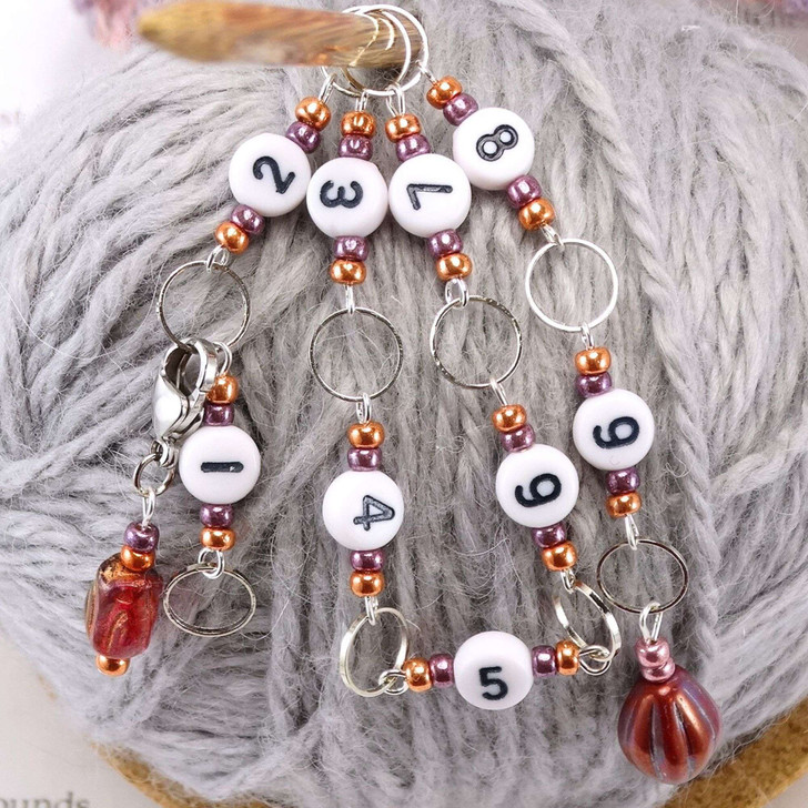 NEW! Row Counter - Purple Caramel Numbered 99 Row Counter Chain - SIZE 4mm OR 7mm | Limited Edition