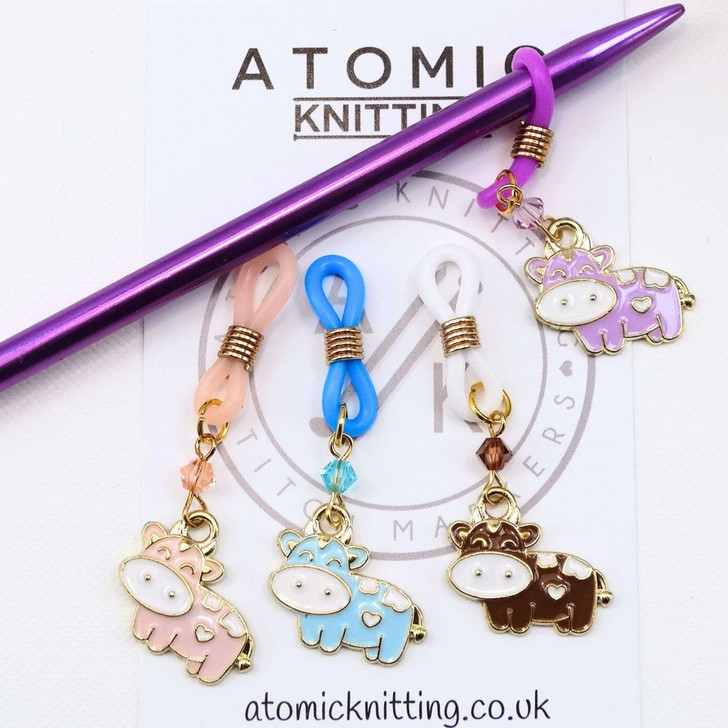 New! Drove of Cows Knitting Needle Holder Set of 4 to fit up to 4mm needles