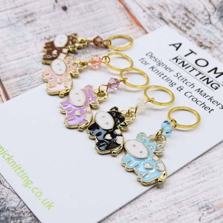 New! Drove of Cows Knitting Stitch Marker Set of 5