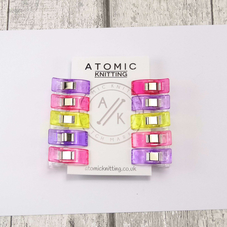 Limited Edition - Garment Clips - Pink/Purple/Yellow Magic Sewing Clips x 10