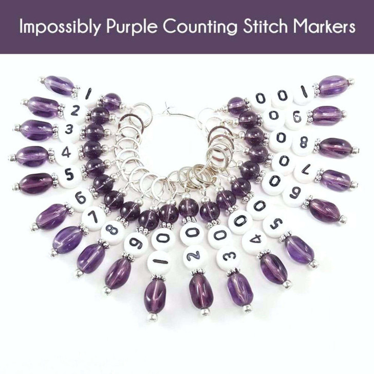 Limited Edition - Impossibly Purple Numbered Counting Stitch Markers set of 19
