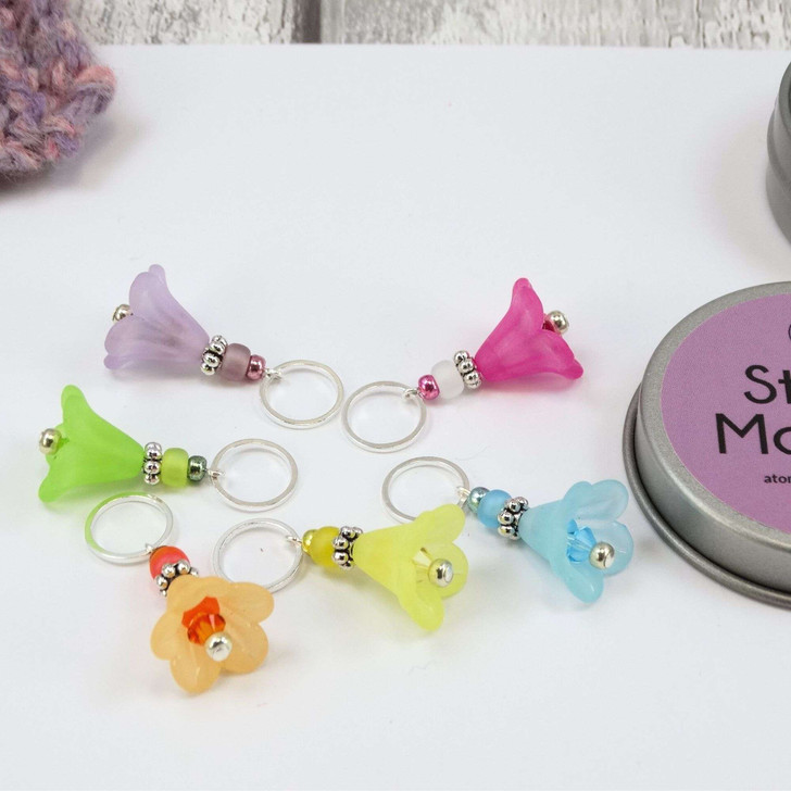 New! Spring Flora Stitch Markers - Set of 6