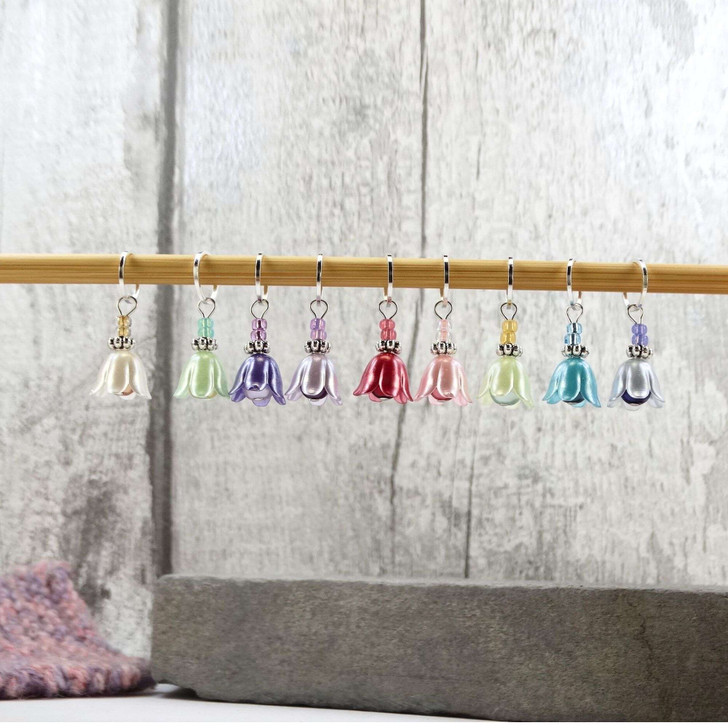 New! Spring Snowdrop Stitch Markers - Set of 9