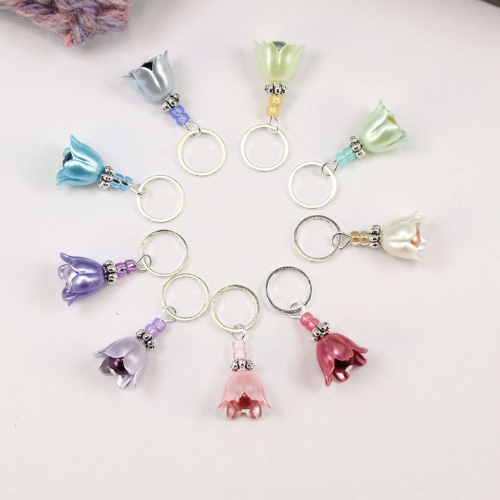 New! Spring Snowdrop Stitch Markers - Set of 9