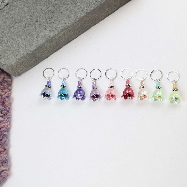New! Spring Snowdrop Stitch Markers - Set of 9