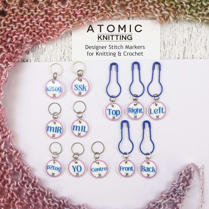 New! Back - Lilac & Teal Instruction Stitch Marker Set