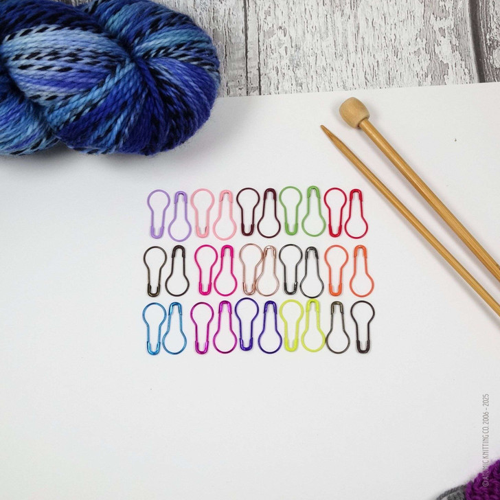 NEW! 30 x MIXED Multi Colour Coil less French Bulb Safety Knitters Pins Stitch Markers