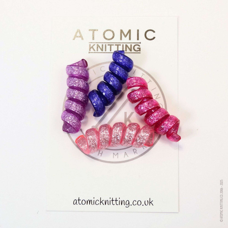 NEW! Sparkle Pink/Purple Knitting Needle Hugger Set – For Organising 4.5-7mm Needles