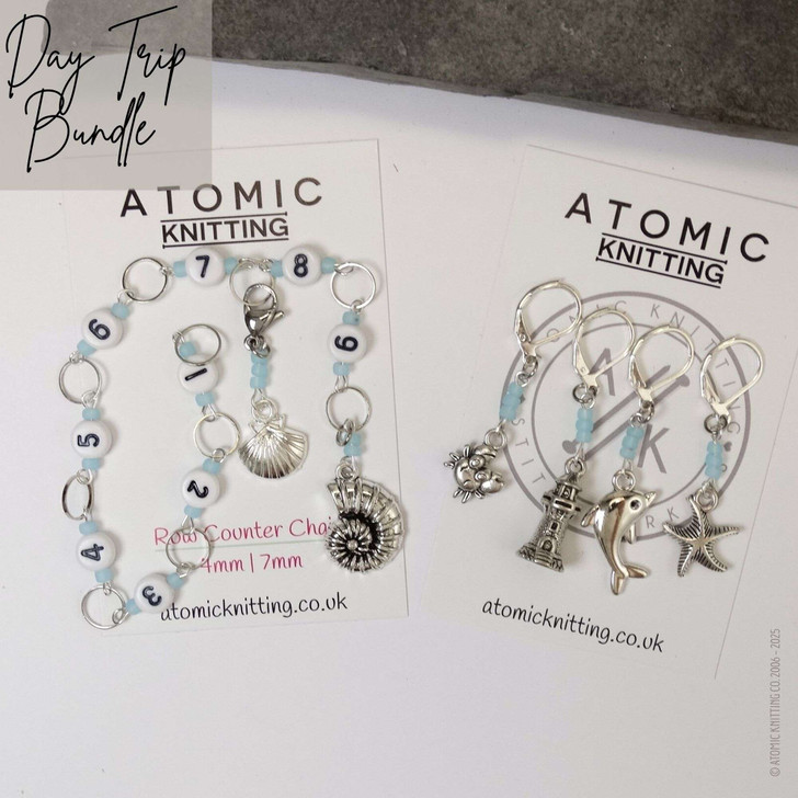 Day Trip Knitting Notions Bundle | Row Counter Chain, Stitch Markers