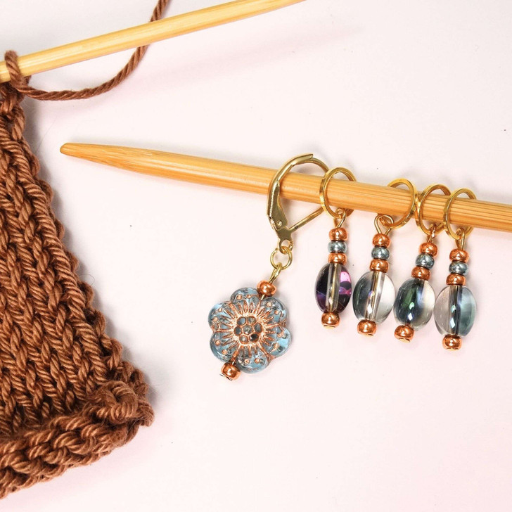 Raindrops on Roses - Set of 5 Stitch Markers