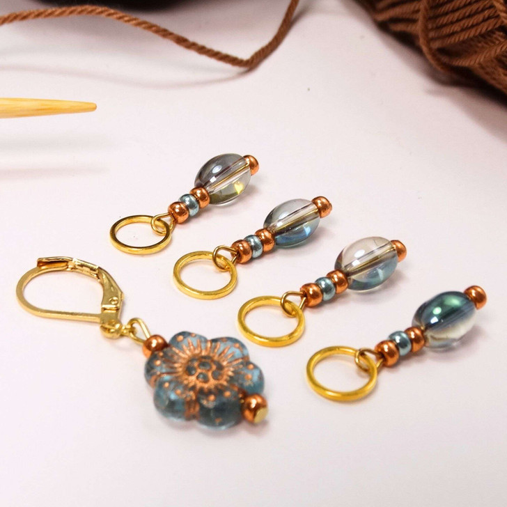 Raindrops on Roses - Set of 5 Stitch Markers