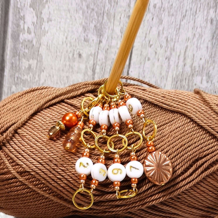 Row Counter & Stitch Markers - September - 99 Row Counter Chain for Knitting - SIZE 4mm OR 7mm