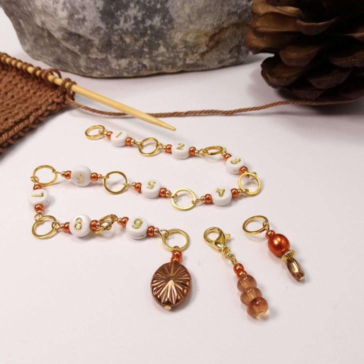 Row Counter & Stitch Markers - September - 99 Row Counter Chain for Knitting - SIZE 4mm OR 7mm