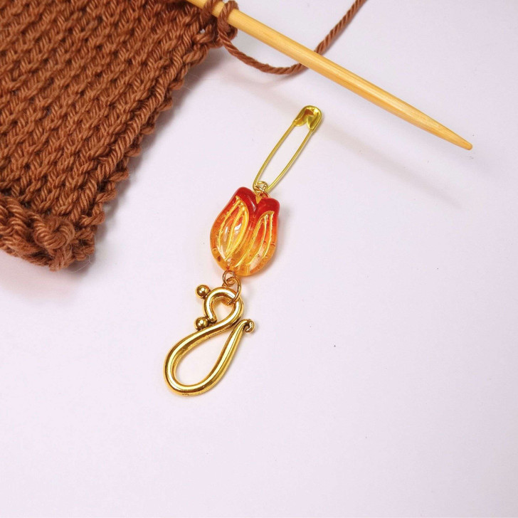 September Tulip Portuguese Knitting Pin - Single Hook