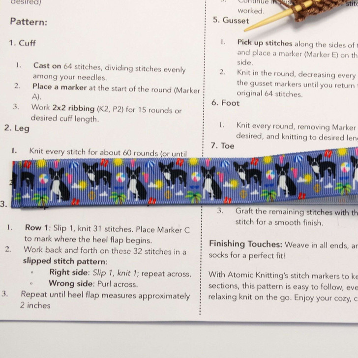 Boston Terrier Dogs - One Magnetic Pattern Marker Guide/Tamer 22mm