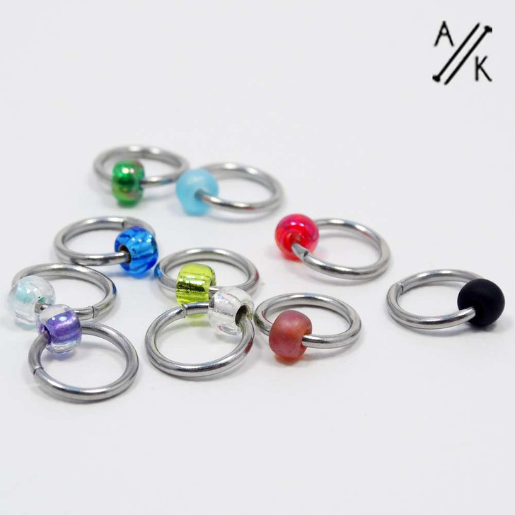 MYSTERY Mixed Jewel Knitting Stitch Markers 6mm x 15