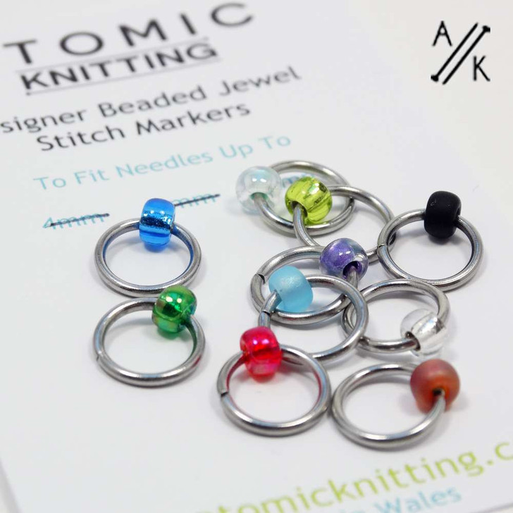 MYSTERY Mixed Jewel Knitting Stitch Markers 6mm x 15