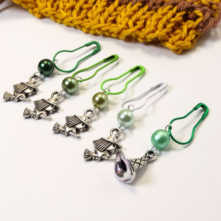 Witch Stitch Markers - Green Spectrum