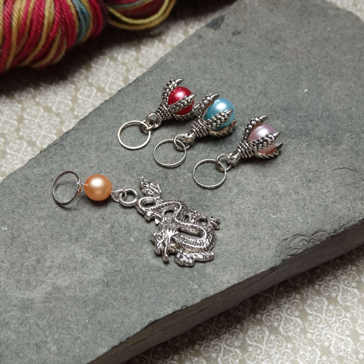 Dragon & Dragon Eggs | Stitch Marker Set