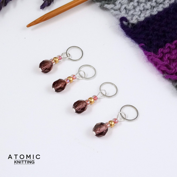 Sangria Berry Stitch Markers - Berry Collection. handmade beaded stitch markers for knitting and crochet